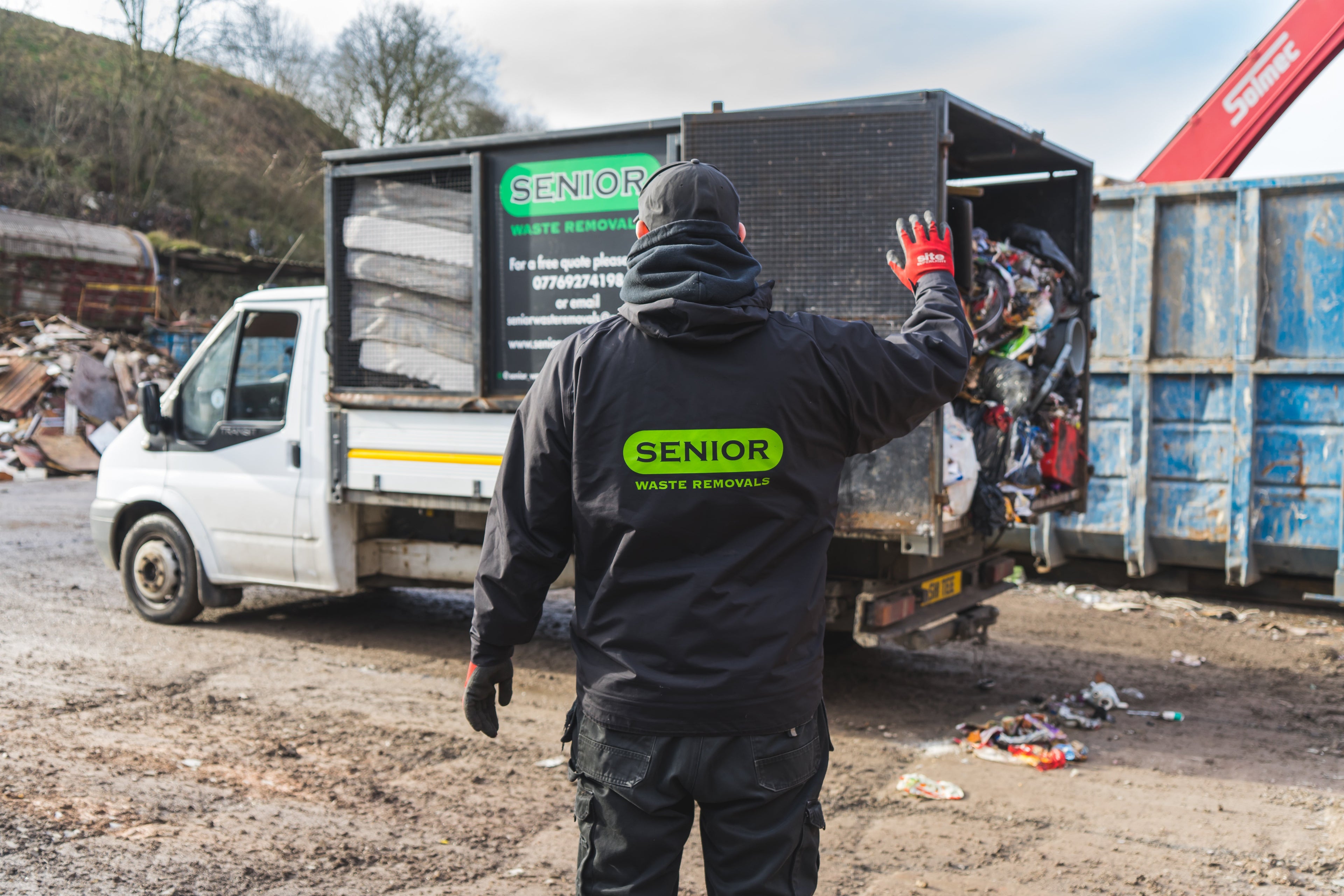 Senior Waste Removals van and crew on a probate house clearance in Oldham
