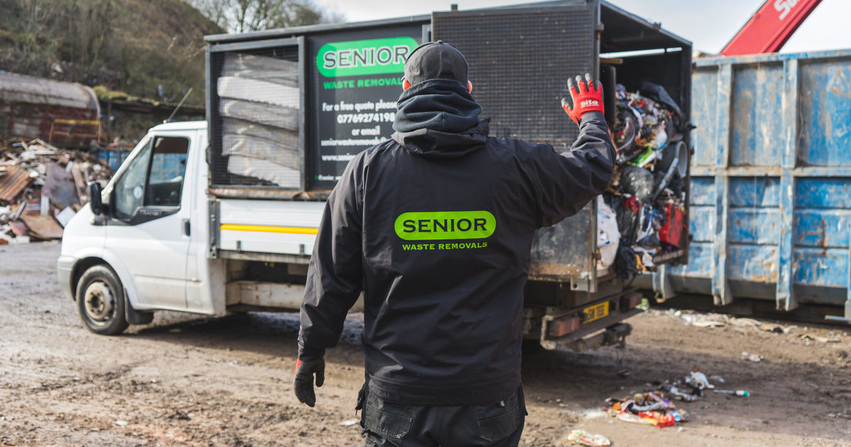 Senior Waste Removals van and crew on a probate house clearance in Oldham