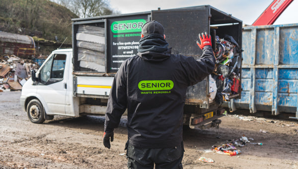 Senior Waste Removals van and crew on a probate house clearance in Oldham