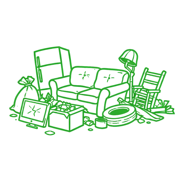 Mixed household waste and junk