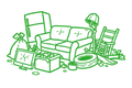 Mixed household waste and junk