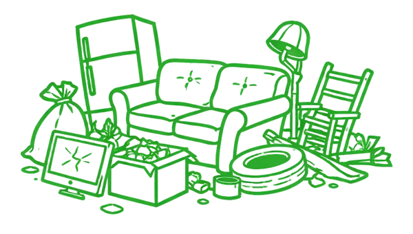 Mixed household waste and junk